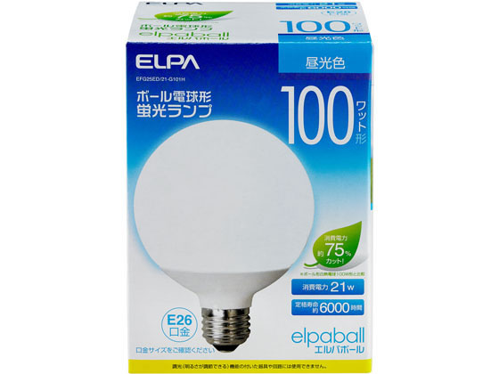 朝日電器 電球形蛍光灯G形100W昼光 EFG25ED 21-G101H