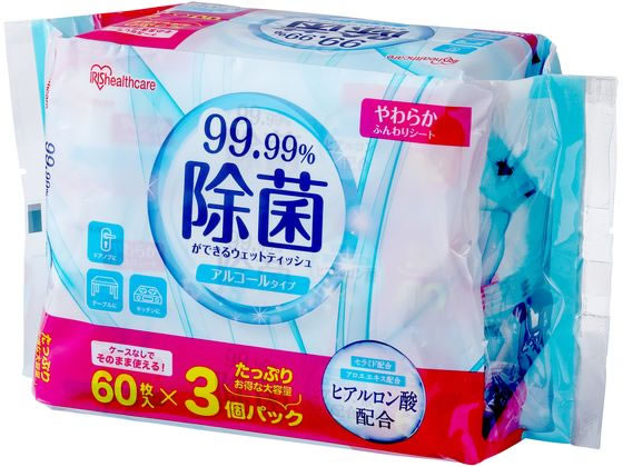 アイリスオーヤマ 除菌ができるウェットティッシュ アルコールタイプ 60枚3P