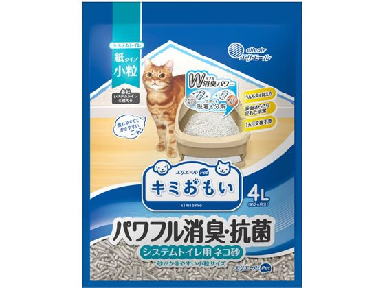 大王製紙 パワフル消臭・抗菌 システムトイレ用ネコ砂 小粒 4L