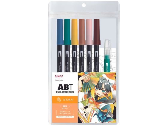 トンボ鉛筆 水性マーカー ABT6色イラストセット 鳥 AB-T6CBDQA