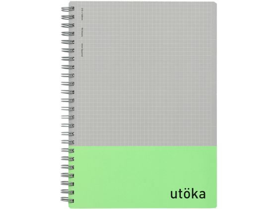 マルマン ウトカ リングノート 4mm方眼罫 A5 90枚ライトグリーン N460-33