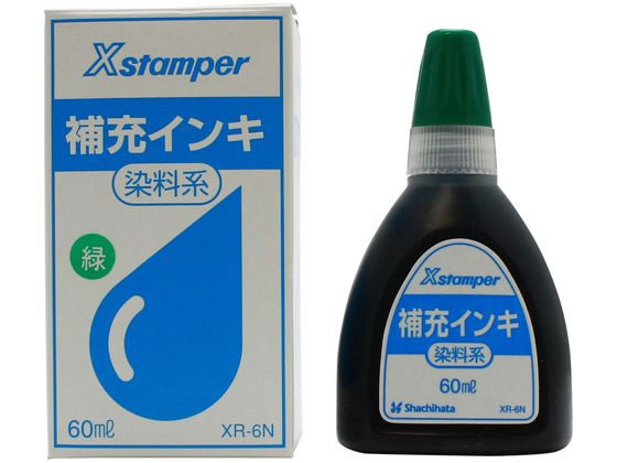 シヤチハタ 補充インキ 60ml 染料系(Y-30) 緑 XR-6N(Y-30)ミドリ