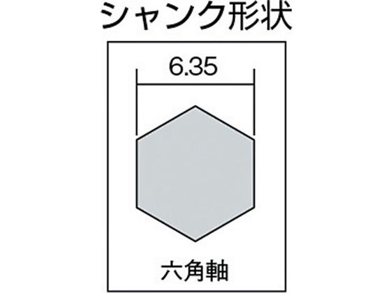 TRUSCO 六角軸電気設備用ステップドリル 2枚刃チタンコーティング 19mm