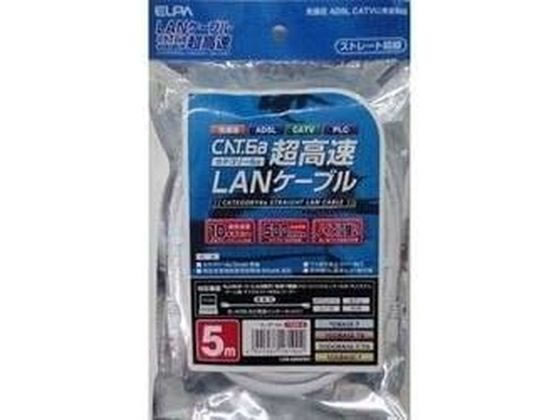 朝日電器 LANケーブル CAT6a 5M LAN-A605(W)