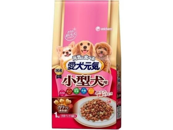 ユニ・チャーム 愛犬元気 小型犬用 ささみ緑黄色野菜チーズ 1kgが840円