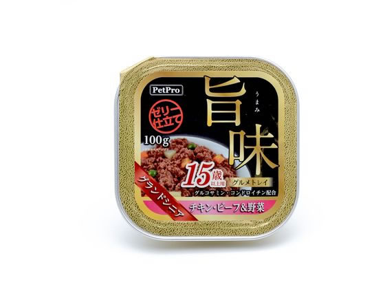 ペットプロジャパン 旨味グルメトレイ 15歳チキン・ビーフ&野菜100g