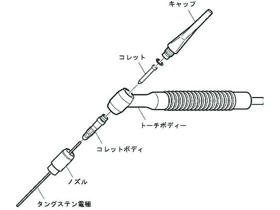 ダイヘン TIG溶接トーチ 空冷200アンペア8m AW-26-8