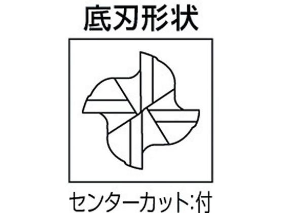 三菱K 4枚刃エムスター汎用 超硬スクエアエンドミルミディアム刃長(M