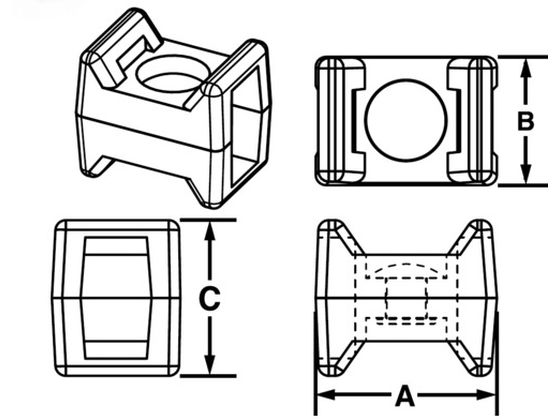 パンドウイット 回転式タイマウント 耐候性黒 (100個入) TM3-X2-C0Y