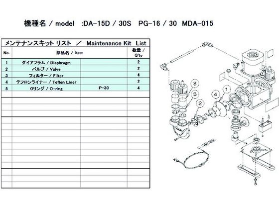 ULVAC DA-15D／30S用メンテナンスキット DA-15D 30S MAINTENANCEKIT