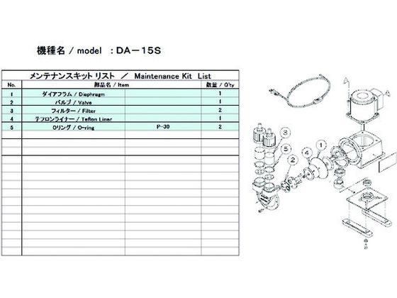 ULVAC DA-15S用メンテナンスキット DA-15S MAINTENANCEKIT