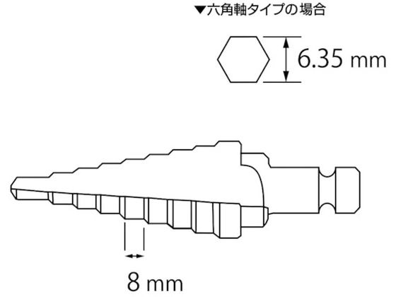エビ ステージドリル Tinコーティング 5段 軸径10mm 4-12 LB412AG