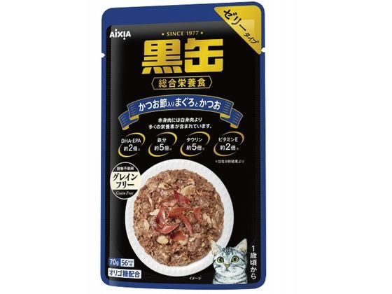 アイシア 黒缶パウチ かつお節入りまぐろとかつお 70g