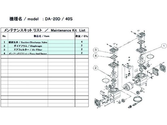 ULVAC DA-20D／40S用メンテナンスキット DA-20D 40S MAINTENANCEKIT