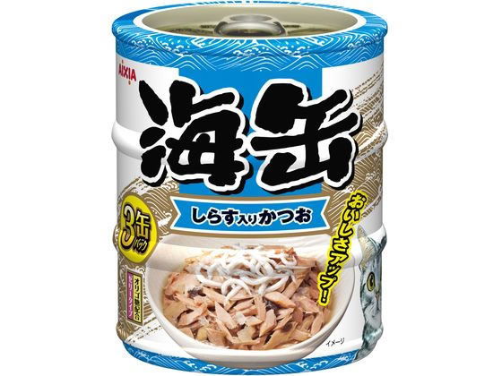 アイシア 海缶 ミニ3P しらす入りかつお ゼリータイプ 180g