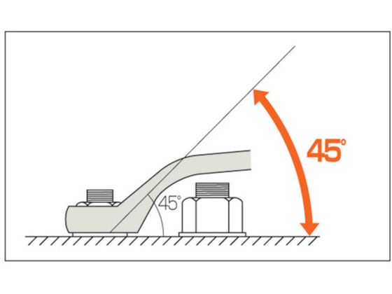 Ampco 両口45度メガネレンチ 二面幅寸法19×24mm AMC1042 2806401が