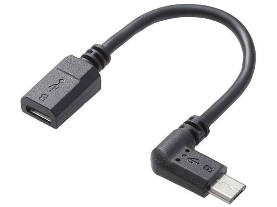 エレコム 2A対応microUSBアダプタ L字 0.1m TB-MBFMBL01BK