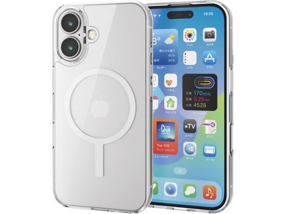 エレコム iPhone16ケース ハイブリッド ホワイト PM-A24AMAG02WH