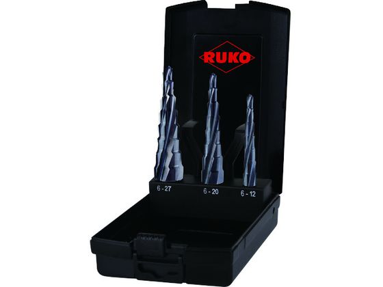 RUKO スパイラルステップドリル 3本セット ハイス ルナテック