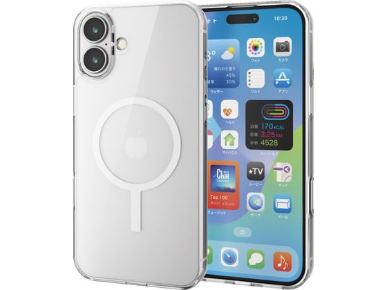 エレコム iPhone16Plusケース ハイブリッド ホワイト PM-A24BMAG02WH