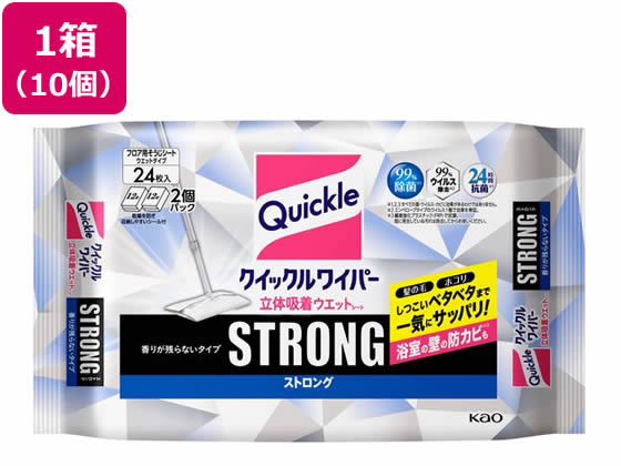 KAO クイックルワイパー 立体吸着ウエットシート ストロング 24枚×10個