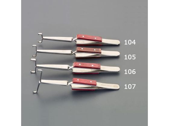 エスコ 逆作用ピンセット ステンレス製 R29D 145mm EA595AK-107