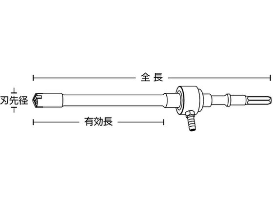 ユニカ 吸塵ドリルQビット(クロス) 六角軸 22.5×400mm QHX 22.5X400