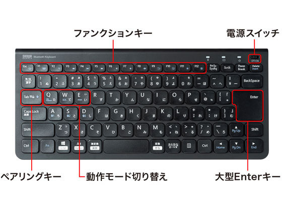 サンワサプライ Bluetoothスリムキーボード(ブラック) SKB-BT32BKが4,066円【ココデカウ】