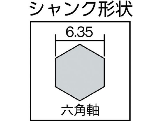 エビ スパイラルステージドリル ノンコーティング 9段 六角軸 6-22