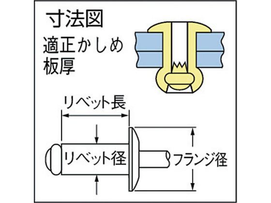 POP オープンRV(オールステン)φ3.2、SSD41SSBS(1000本入) SSD41SSBS