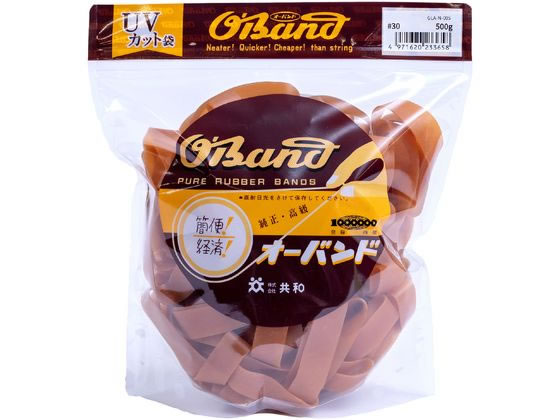 共和 輪ゴム オーバンド 透明袋 #30 アメ 500g GLA-N-005