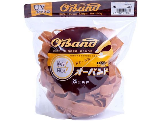 共和 輪ゴム オーバンド 透明袋 #40 アメ 500g GNA-N-005