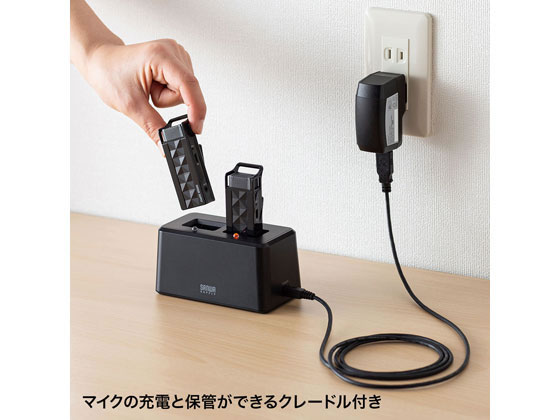 サンワサプライ ワイヤレスマイクシステム 2台セット MM-MCWSETが