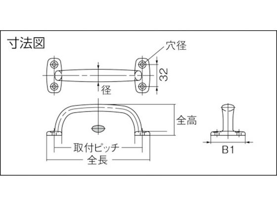 スガツネ工業 (100010138)4LC-180ステンレス鋼製ハンドル 4LC-180