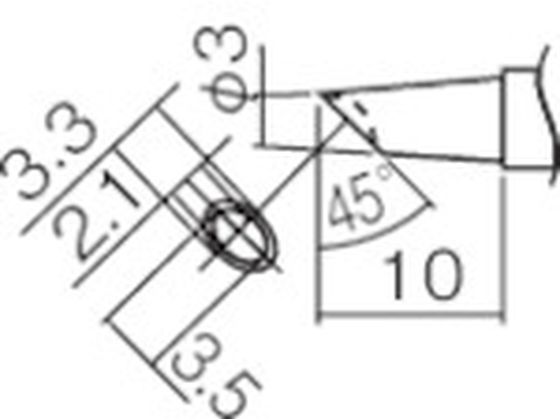 白光 こて先 3BC型 溝付 はんだメッキ 1mm T12-BCM3 2945746が2,041円