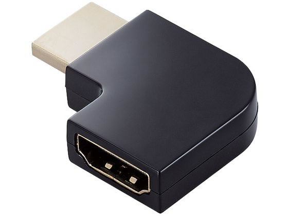 エレコム HDMI L字型アダプター 左向き ブラック AD-HDAABS04BK