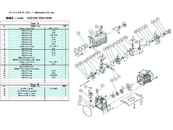 ULVAC GLD-202用メンテナンスキットA GLD-202 MAINTENANCEKIT A