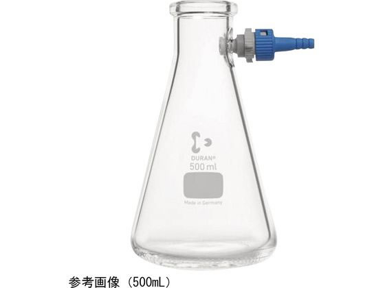 アズワン 吸引ろ過瓶 PBT製チューブコネクター付 三角 100mL 212042452 4-3830-01