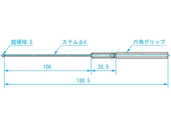 ＳＫ BTS025 ボールギャップゲージ ステム径１．６ｍｍ 規格φ２．５