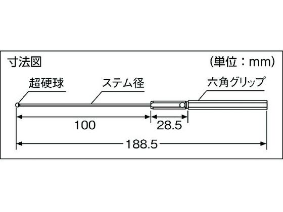 ＳＫ BTS025 ボールギャップゲージ ステム径１．６ｍｍ 規格φ２．５