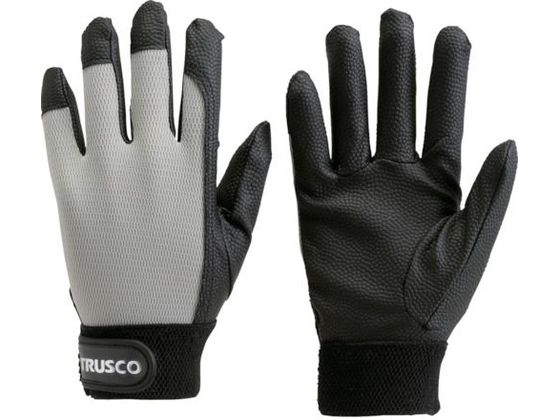 TRUSCO PU厚手手袋エンボス加工 グレー S TPUG-G-S