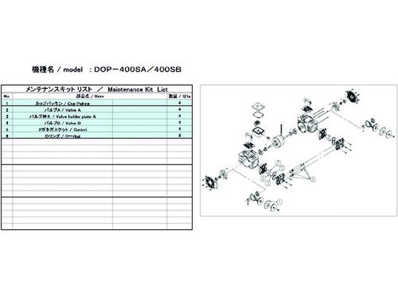 ULVAC DOP-400SB用メンテナンスキット DOP-400SB MAINTENANCEKIT