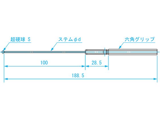 新潟精機（SK） ボールギャップゲージ ステム径1.6mm 規格φ4.0 BTP-040 1本