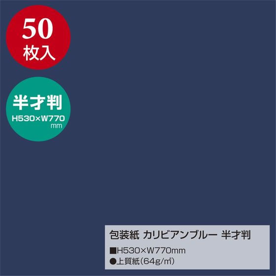 ササガワ 包装紙 カリビアンブルー 半才判 50枚 49-1217が1,878円【ココデカウ】