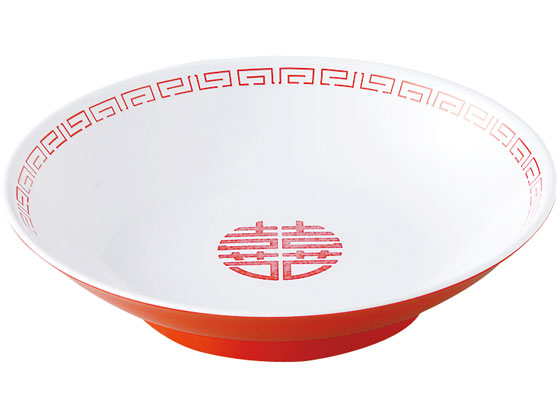 エンテック 冷麺皿 白 赤 CA-20