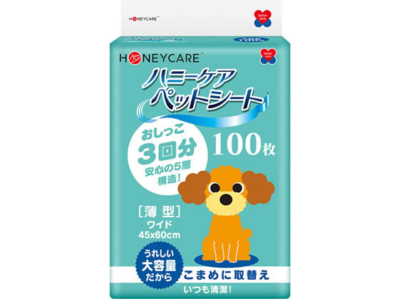 ユニフリー ハニーケア ペットシート 薄型 ワイドタイプ 100枚 HND-100