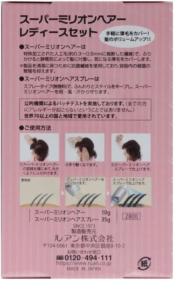 ルアン スーパーミリオンヘアー レディースセット NO.2 ダークブラウンが2,502円【ココデカウ】