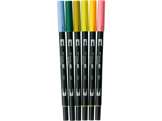 トンボ鉛筆 デュアルブラッシュペン ABT 6色セット ボタニカル AB-T6CBTが1