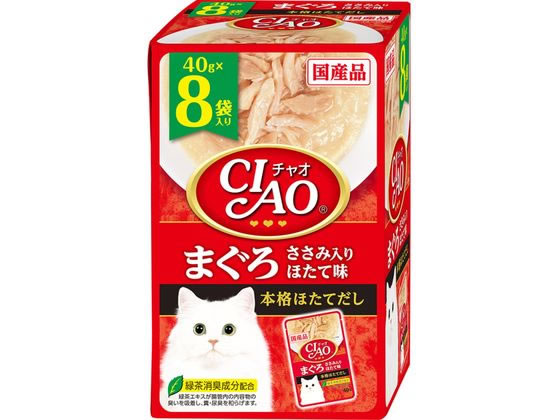 いなば CIAO パウチ まぐろ ささみ入 ほたて味 40g×8