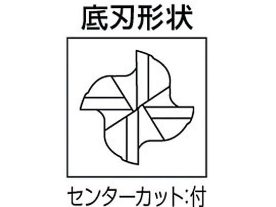 三菱K 4枚刃バイオレット ハイススクエアエンドミルミディアム刃長(M)8mm VA4MCD0800